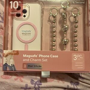 Kensie Pink and Silver Magsafe Phone Case and Charm Set